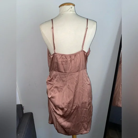 Women’s Satin Cowl neck Mini Dress - Picture 3 of 3